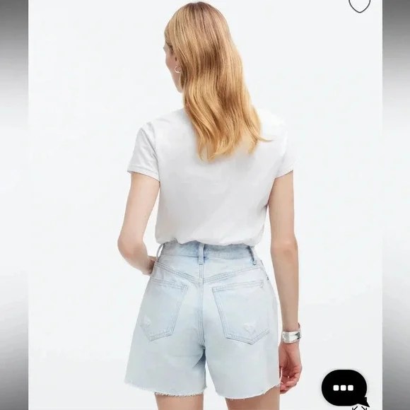 Madewell The '90s Mid-Length Jean Short in Pearlman Wash 31 new without tags - Picture 3 of 14
